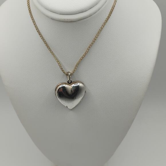 Locket with Marcasite and Pink CZ in Sterling Silver on a 28-in Danecraft Chain - Picture 2 of 7